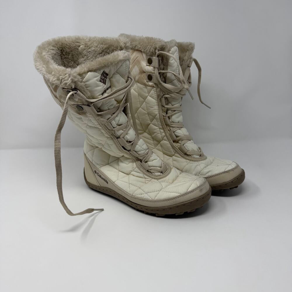 Columbia Quilted Winter Snow Boots Faux Fur Size 5